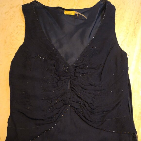 MAC Studio Special Edition Navy Midi dress w/beaded details XS - Picture 3 of 4
